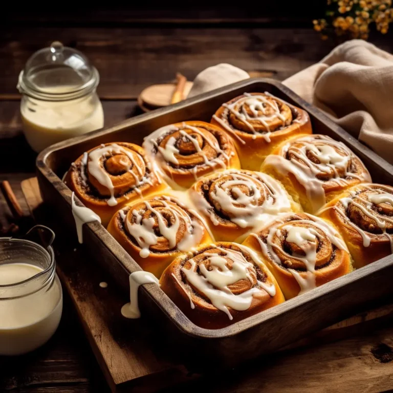 Freshly baked carrot cake cinnamon rolls with glaze
