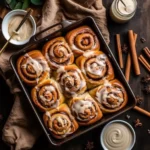 Recipe card image for carrot cake cinnamon rolls