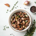 recipe card for chicken liver with onions recipe