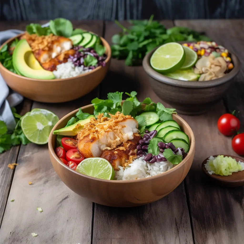 fish taco bowls served