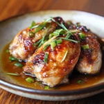 Ginger-Scallion Chicken served on ceramic plate