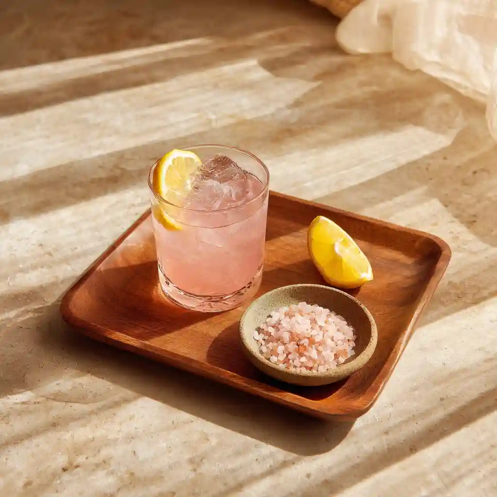 pink salt drink served