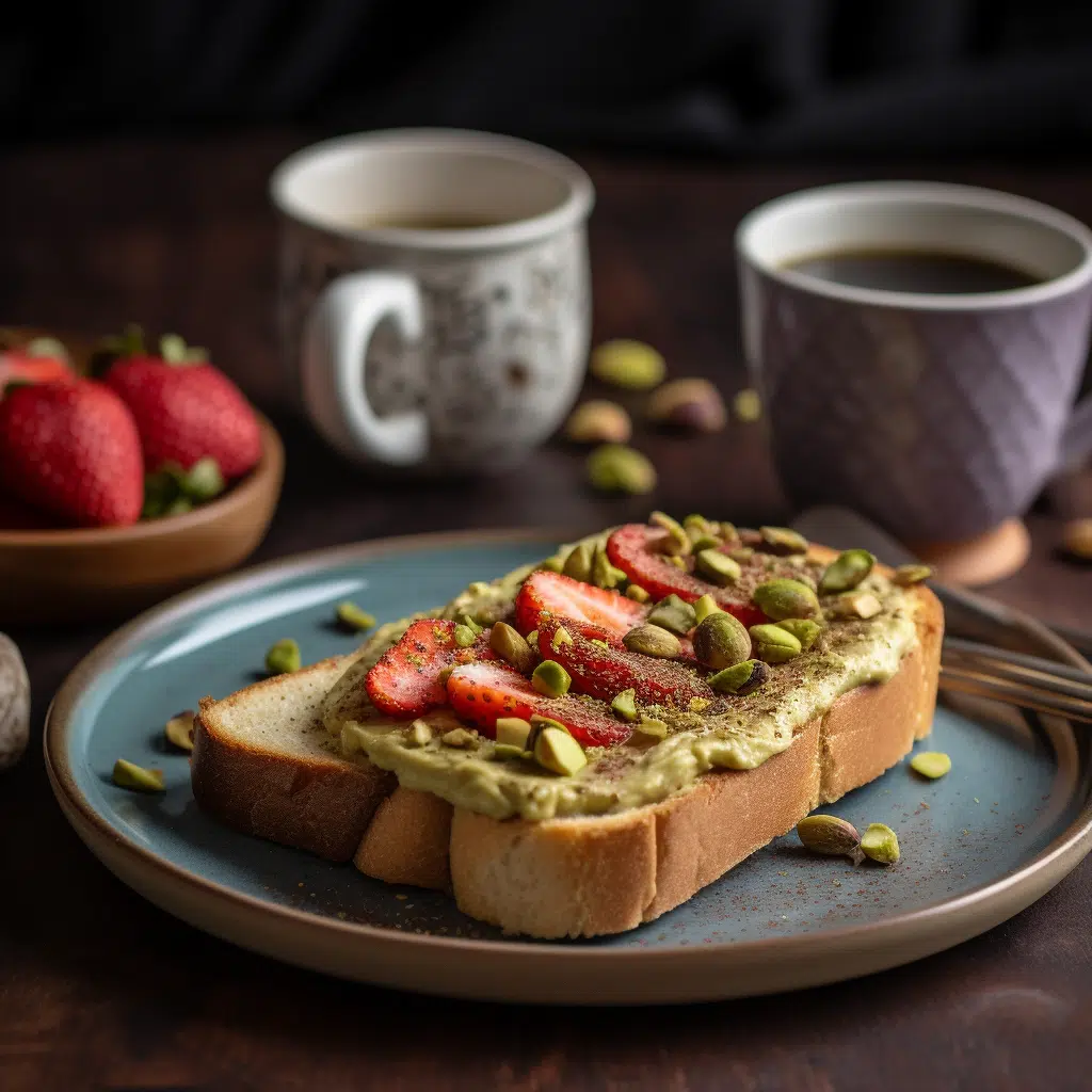pistachio cream toast serving