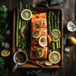 salmon and asparagus sheet pan