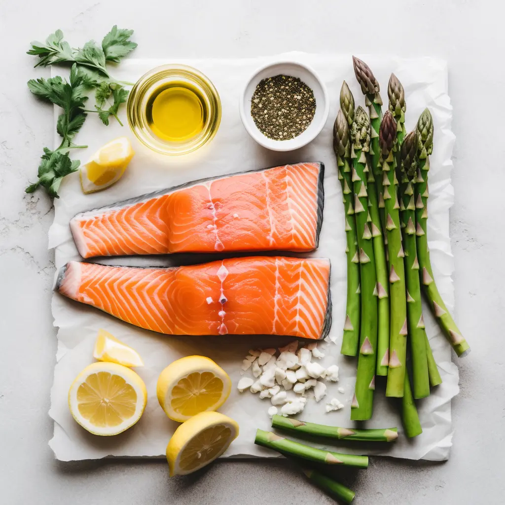 salmon asparagus sheet pan ingredients