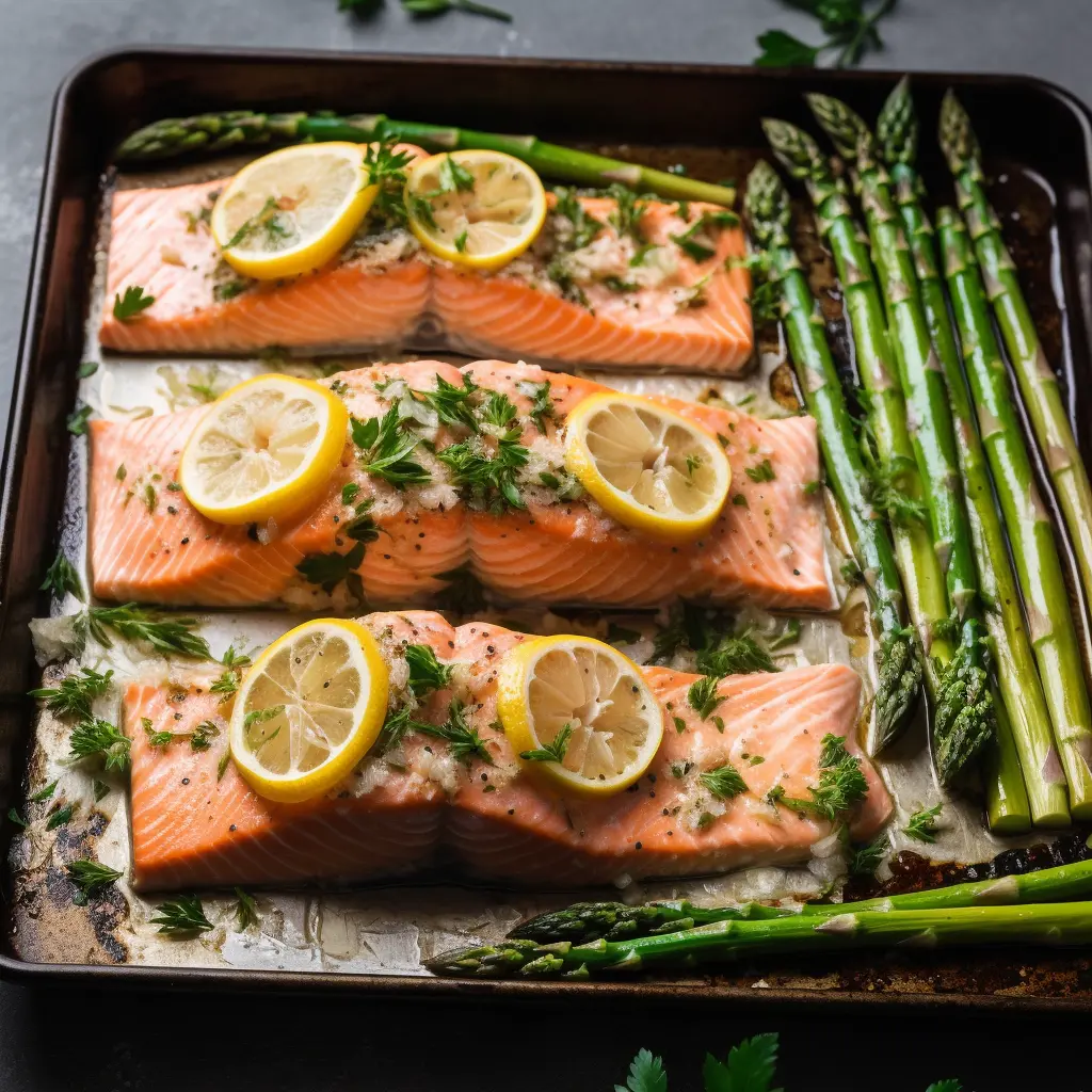 salmon asparagus sheet pan prep