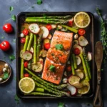 salmon and asparagus sheet pan