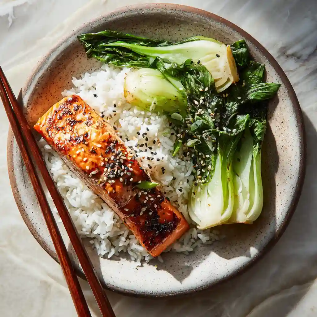 miso salmon recipe served