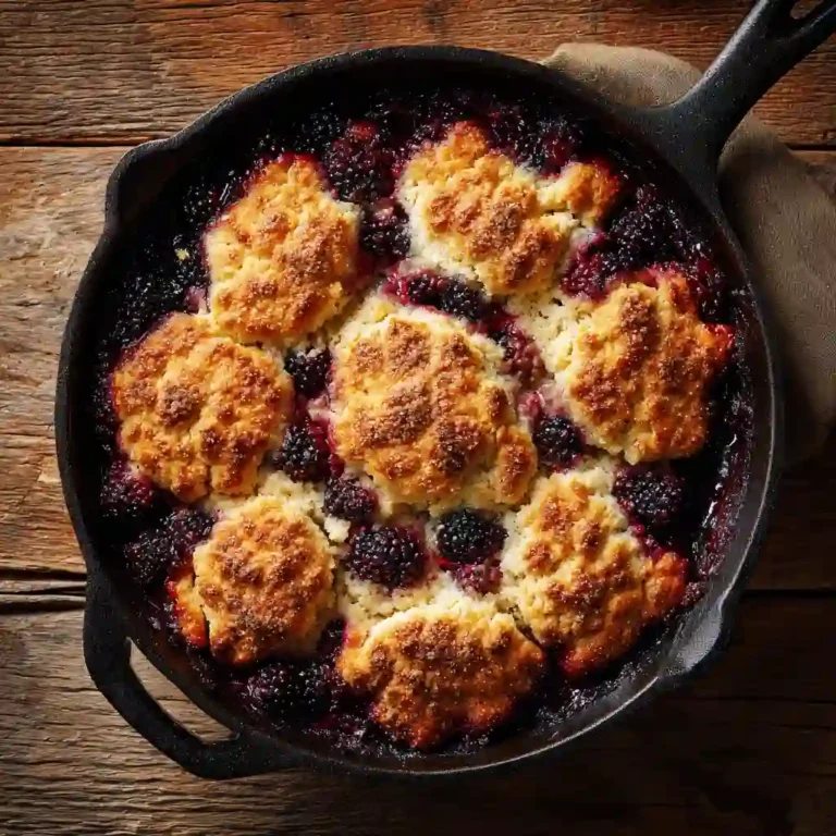 blackberry cobbler recipe in cast iron pan