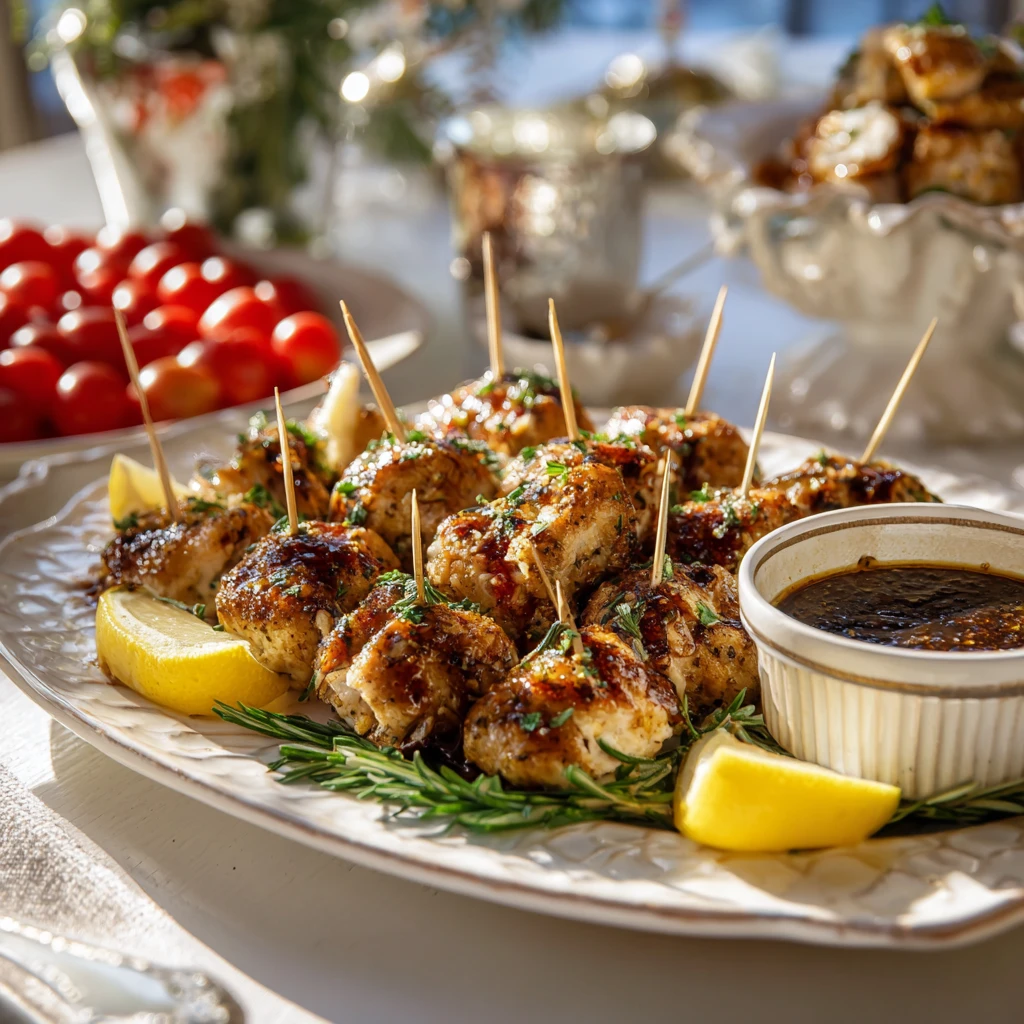 Chicken caprese bites party platter