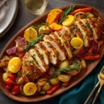 grilled citrus-marinated chicken on BBQ