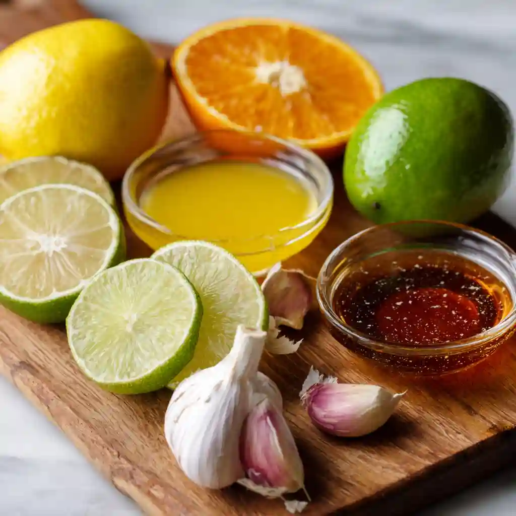 Text: citrus marinade ingredients