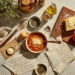 Easy lasagna soup recipe card layout
