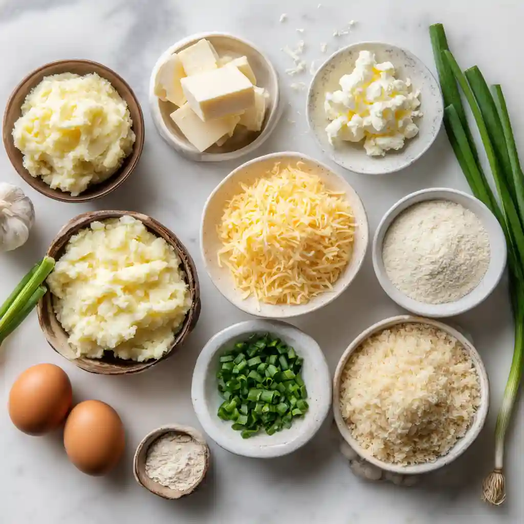 Ingredients for mashed potato puffs