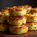 Close-up of mashed potato puffs