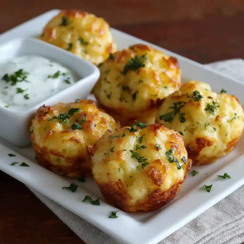 Mashed potato puffs ready to serve