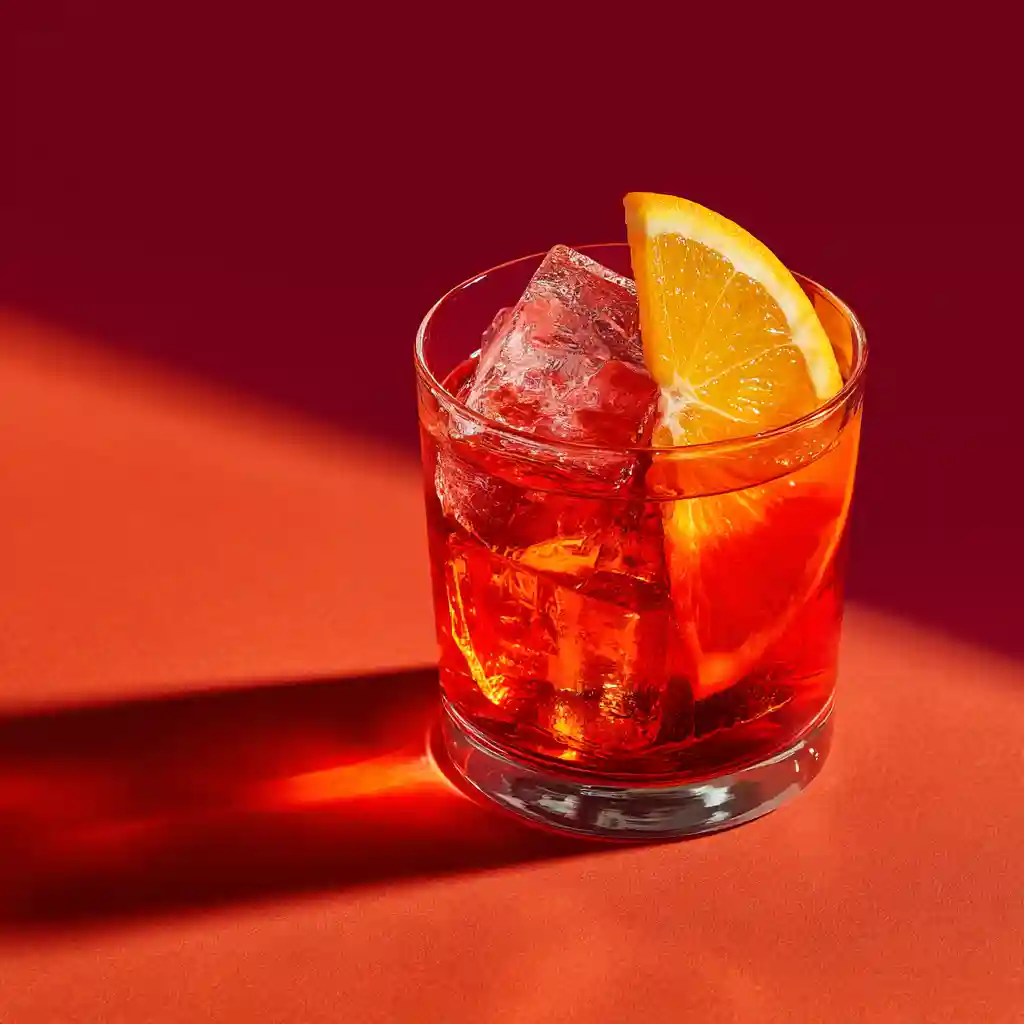 Negroni cocktail with orange twist