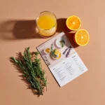 Orange rosemary drink recipe card layout