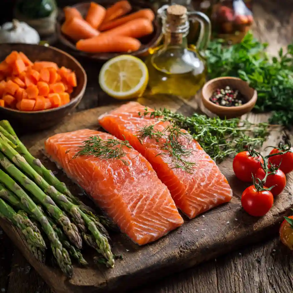 almon added to vegetables on sheet pan