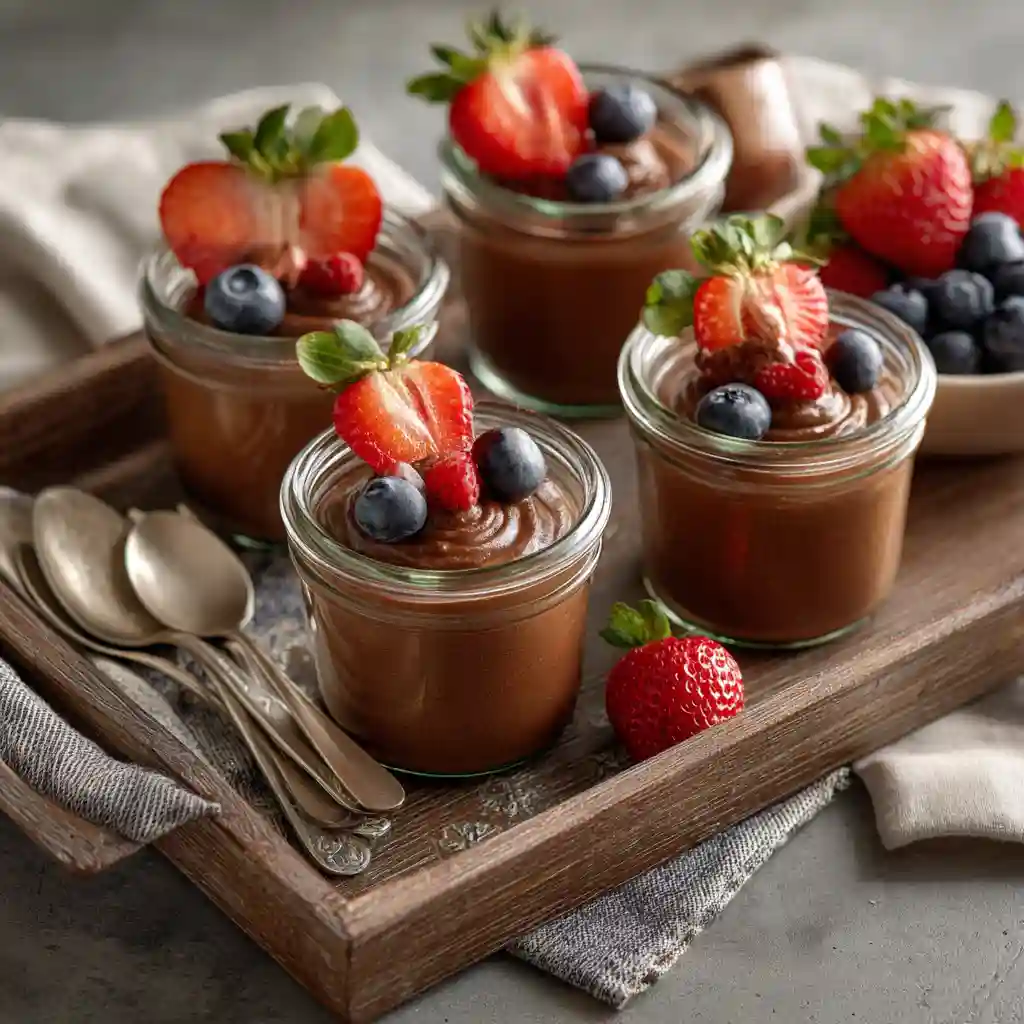 High protein pudding served in jars