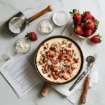 Strawberry crunch cheesecake recipe with ingredients