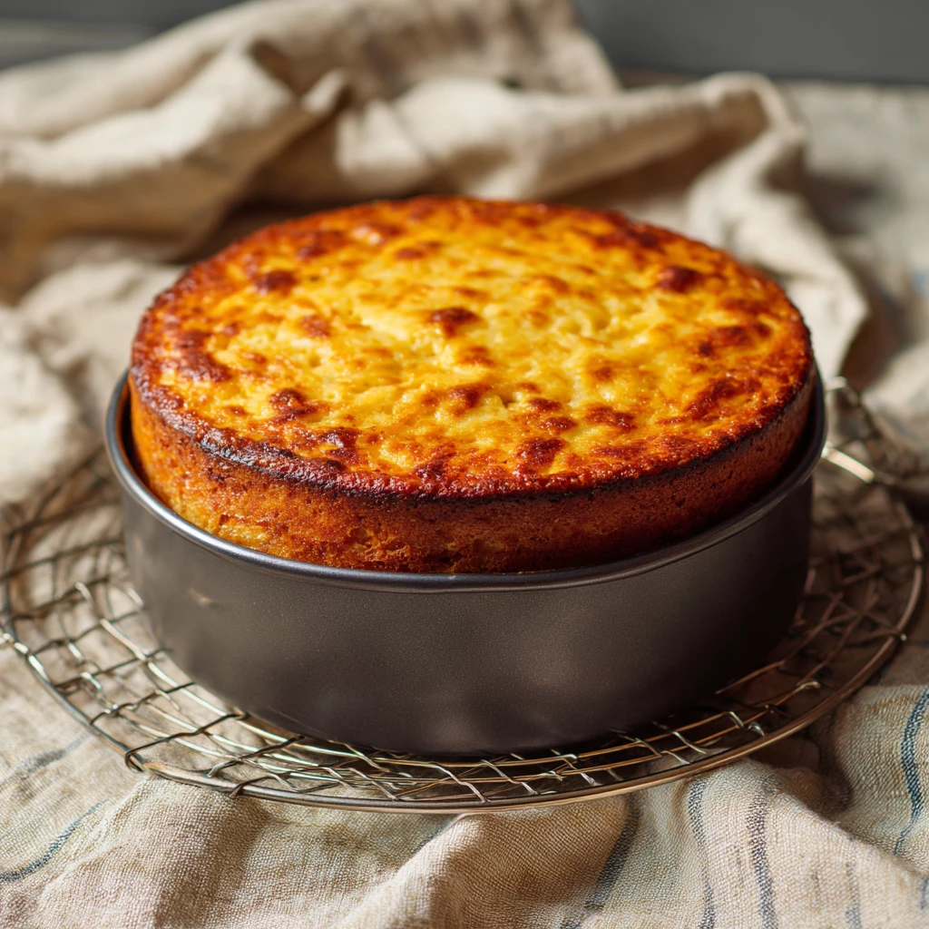 Freshly baked timballo recipe cooling before serving