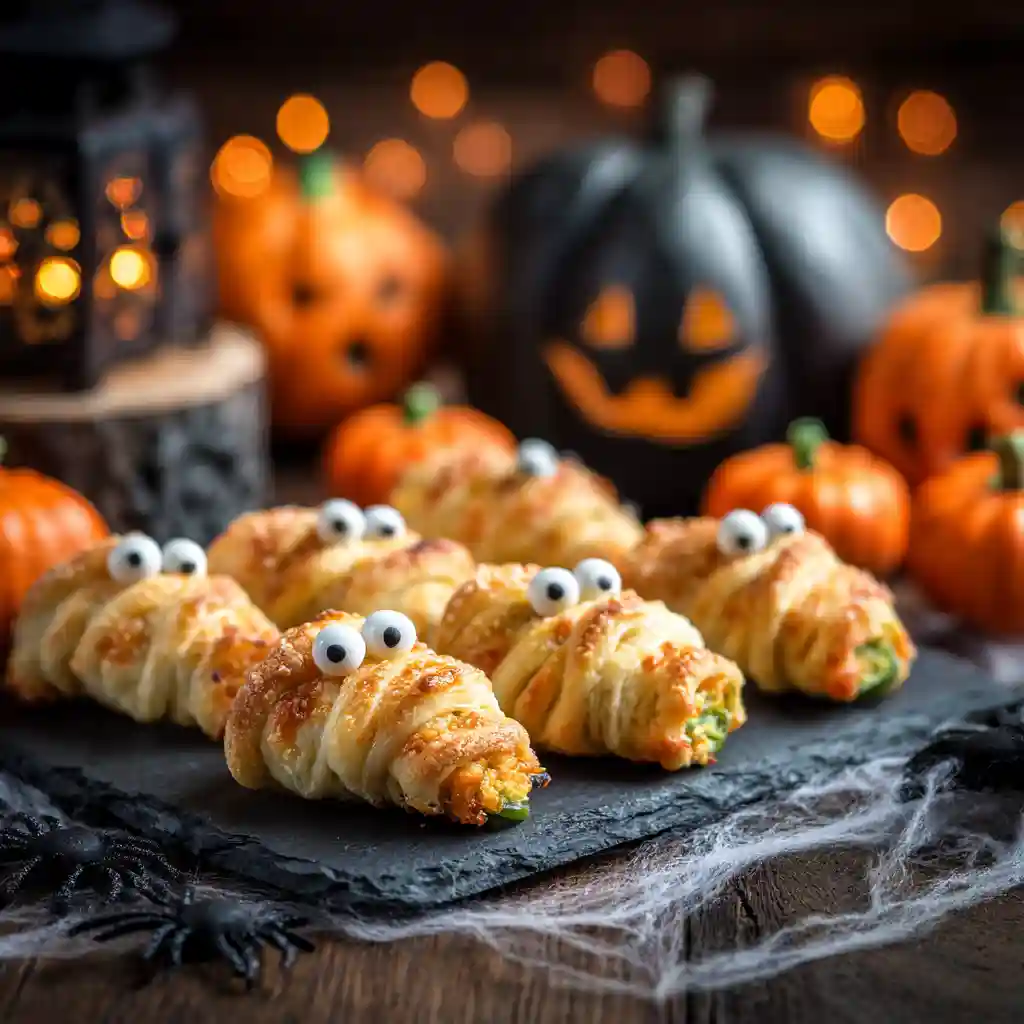 Mummy Jalapeño Poppers Halloween appetizer