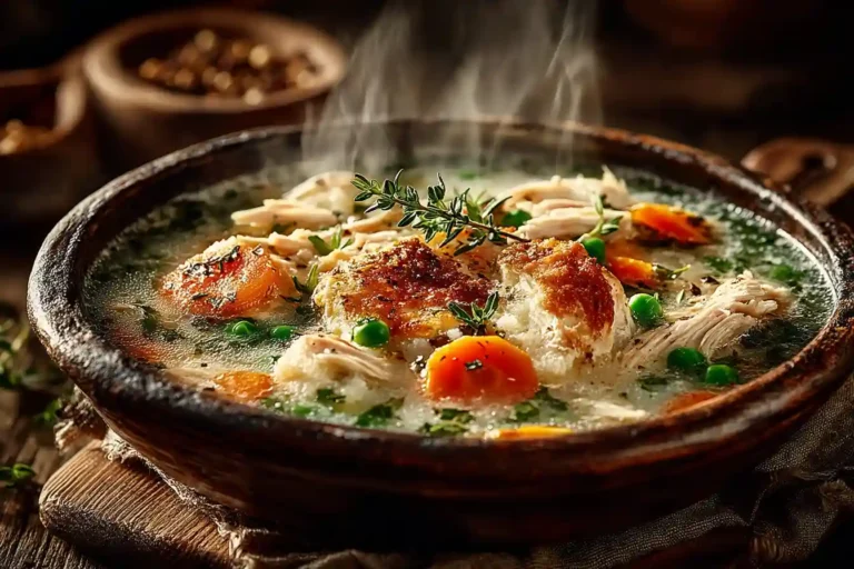 Chicken Pot Pie Soup Recipe Card Layout