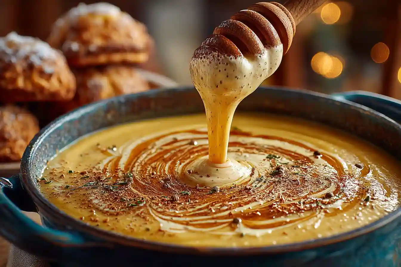 blending creamy potato soup