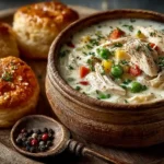 Chicken Pot Pie Soup Recipe Card Layout