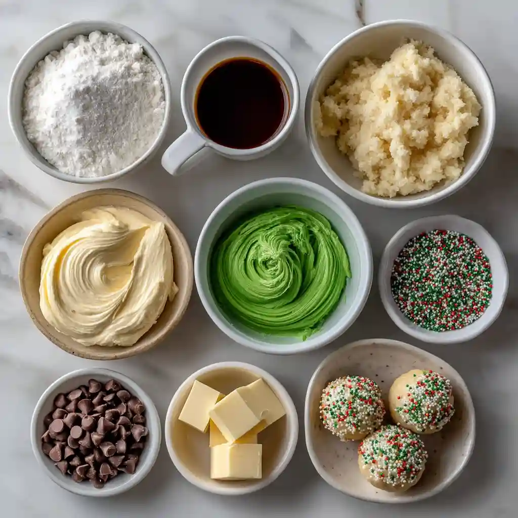Ingredients for Christmas Tree-shaped Cake Pops