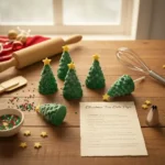 Christmas Tree-shaped Cake Pops and recipe card