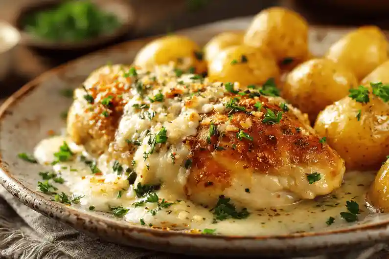 Garlic Parmesan Crockpot Chicken  Easy & Creamy Comfort Dinner