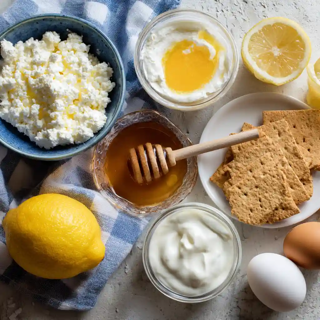 Ingredients for cottage cheese cake