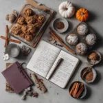 Recipe card with Halloween baking treats