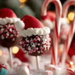 Santa Hat Chocolate Cake Pops red candy melts Christmas dessert