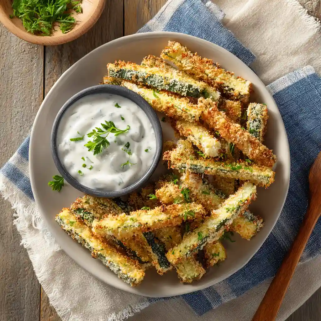 serving air fryer zucchini fries