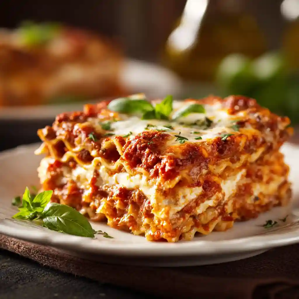 Serving of Homemade Lasagna