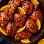 Sweet Glazed Orange Chicken with citrus glaze
