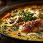 chicken and wild rice soup recipe card