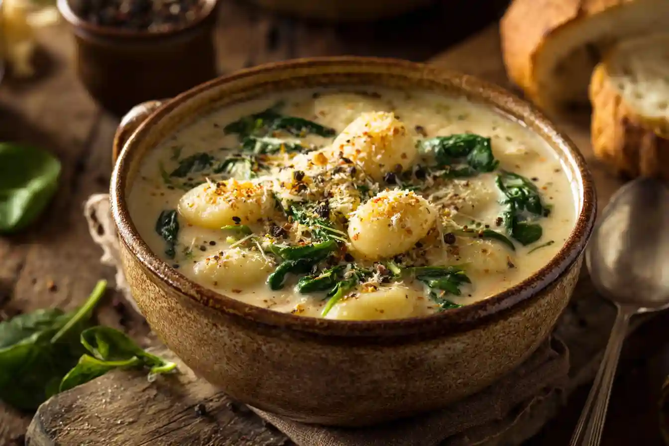 Creamy Garlic Parmesan Gnocchi Soup