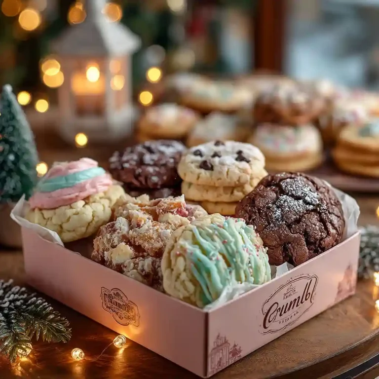 Crumbl Christmas Cookies in festive kitchen scene