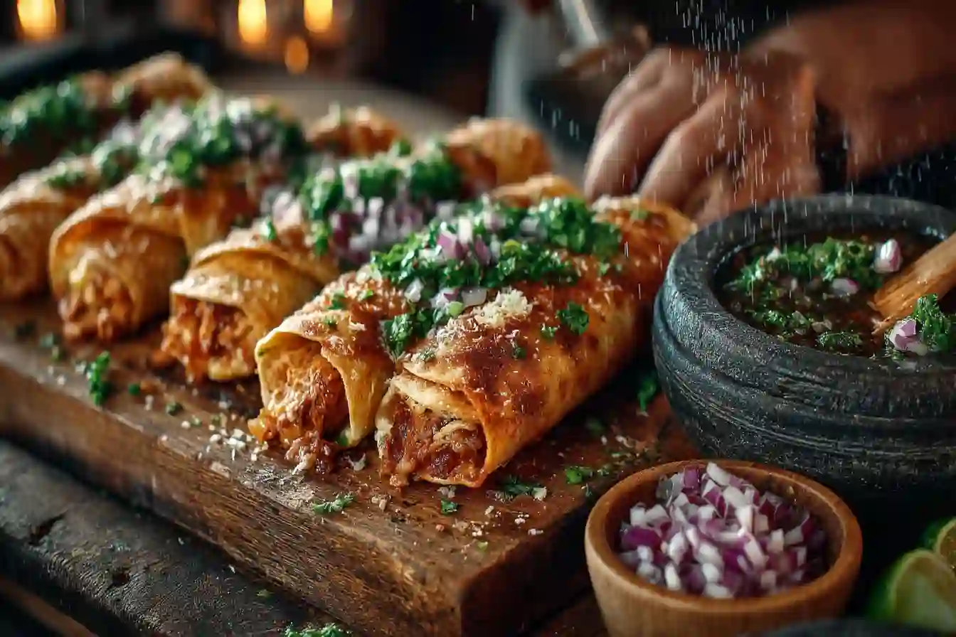Hands preparing traditional Mexican ceviche