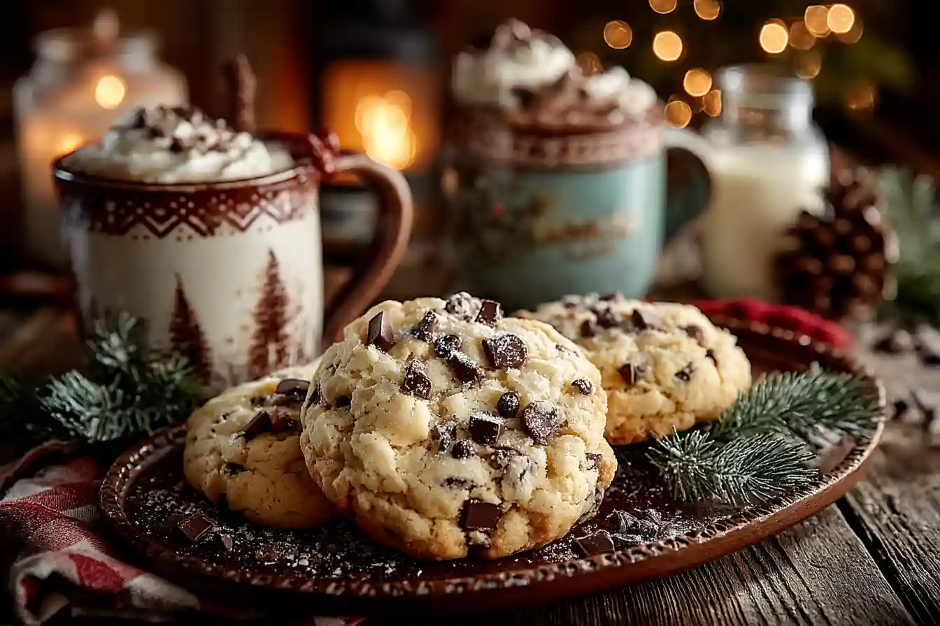 Serving Crumbl Christmas Cookies on festive tray