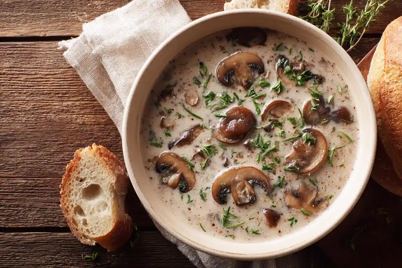 Slow Cooker Creamy Mushroom Soup