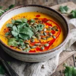 picy butternut squash soup with chili and coconut milk