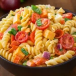 Rotini pasta salad with Italian dressing
