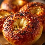 Freshly baked Cottage Cheese Bagels with everything seasoning