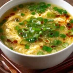 Egg Drop Soup with Egg Ribbons and Scallions