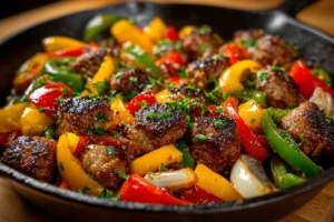 How to Make Delicious Skillet Sausage with Bell Peppers and Onions